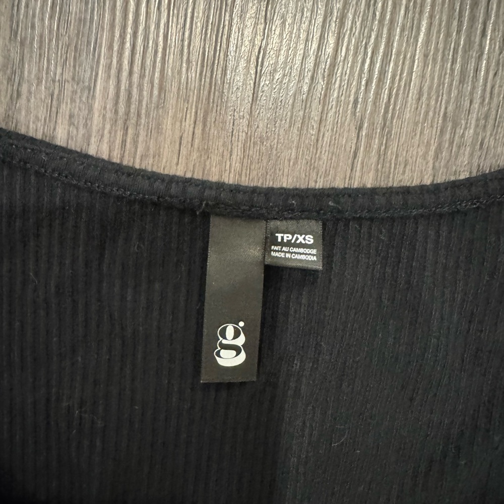 Garage Black Ribbed Crop Top - Picture 2 of 3